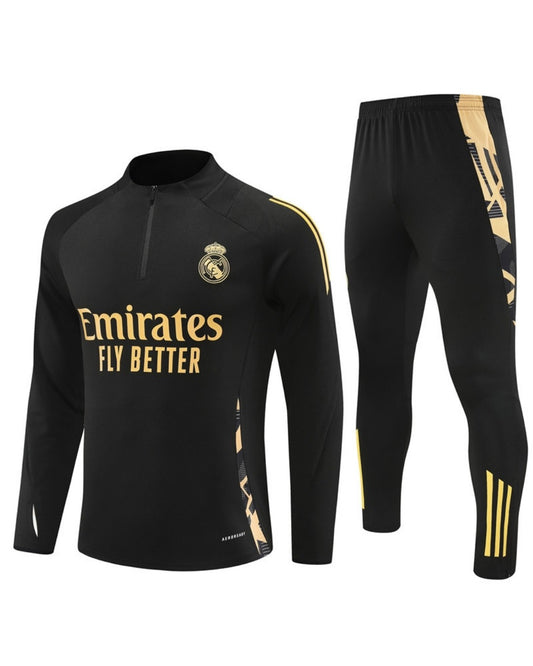 Real Madrid Black/Gold Tracksuit